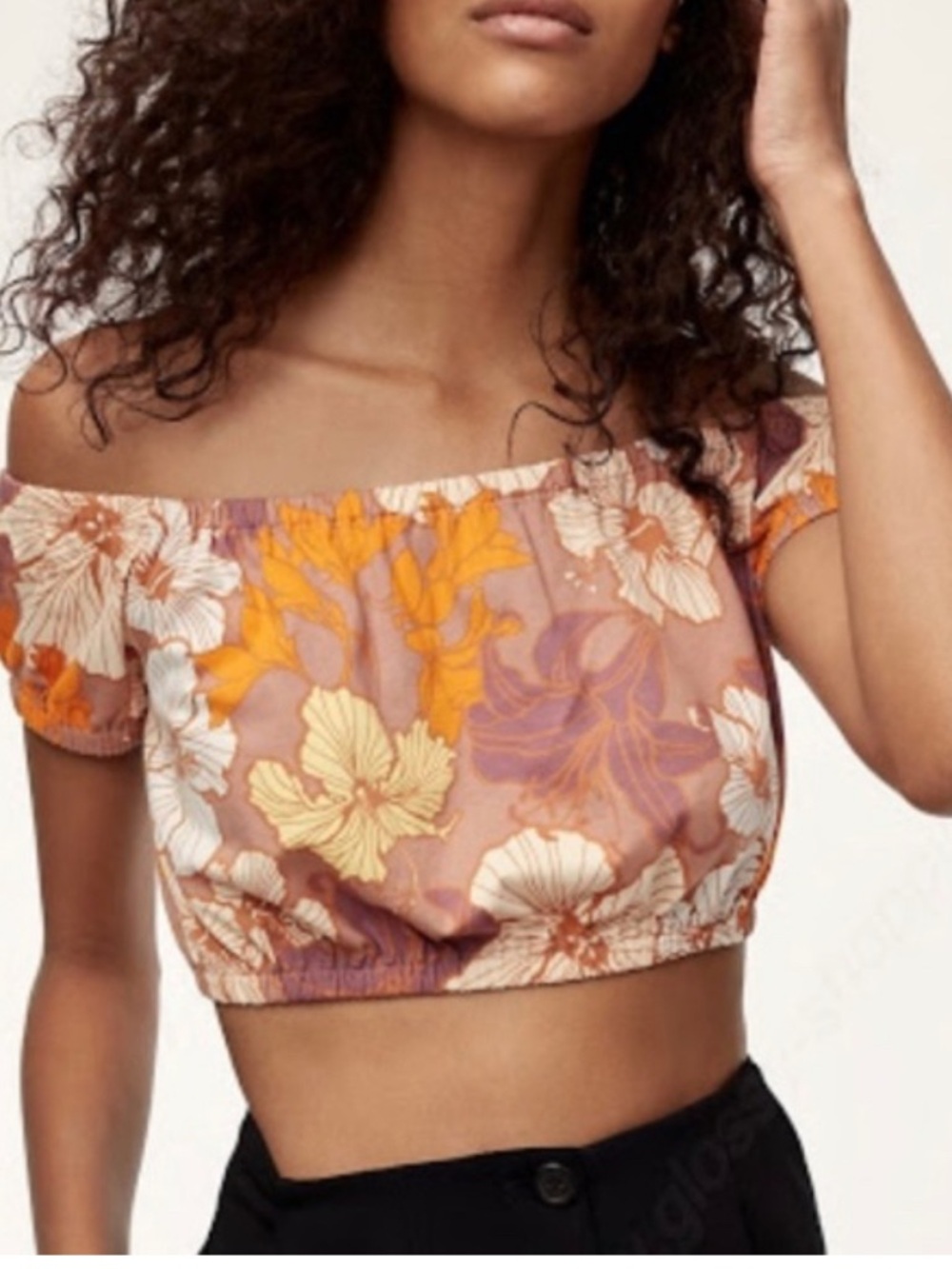 Wilfred - Floral Off-Shoulder Crop Top